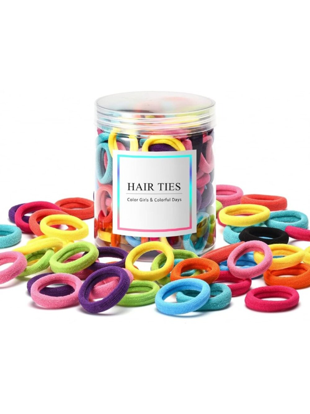 100 Pcs Baby Hair Ties - Soft Cotton Ponytail Holders, No Damage Elastic Bands